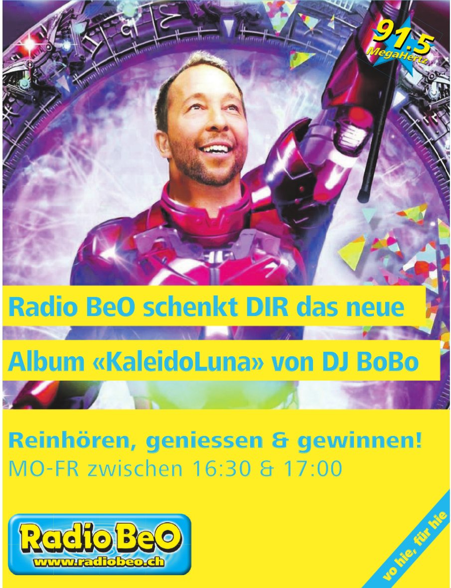 Radio BeO schenkt DIR das neue Album «KaleidoLuna» von DJ BoBo